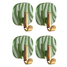 몰투유 다용도 접착식 욕실 벽걸이 후크, 그린, 4개