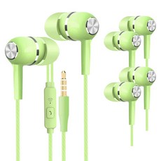 탑피아 깔끔한 유선 이어폰 3p, 그린