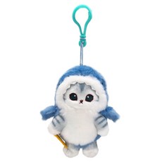 Mofu沙鯊魚裝 SS縫製玩偶包掛環, 10cm, 像鯖魚, 1個