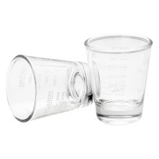 法式瑪斯 白色刻度容量測量濃縮咖啡杯 CM020, 2個, 透明