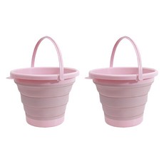 折疊水桶 5L, 2個, 粉紅色