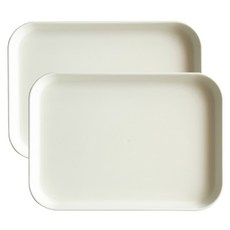 아카시아 가벼운 컬러 트레이, 아이보리, 2개