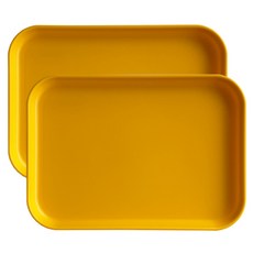 아카시아 가벼운 컬러 트레이, 옐로우, 2개