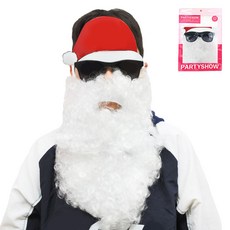PARTYSHOW 聖誕老人帽子眼鏡+鬍子組合, 1套, 混合顏色