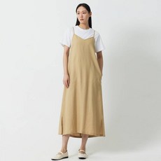 JAJU 女款馬甲長版連身裙, 米色