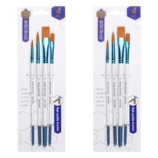 ABM 水彩混合畫筆4件組, 2號, 4號, 6號, 8號, 2套