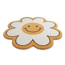 Mondspot 花朵微笑加厚客廳浴室腳踏墊 80 x 80 cm RB20827, 微笑白色, 1個