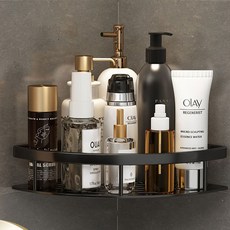 APILCO 浴室多功能角落收納架, 黑色 B, 1個