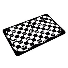 mondeuseupat 黑白防滑可水洗浴室珪藻土地墊 RB20829, 棋盤格黑