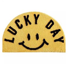 Mondspot微笑浴室玄關圓形地墊 40 x 60 cm RB20832, 黃色, 1個