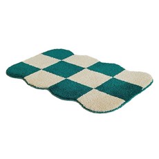 Mondspot 棋盤格防滑吸水浴室地墊 50 x 80 cm RB20825, 1個, 棋盤格綠
