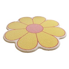 Mondspot 花朵微笑加厚客廳浴室腳踏墊 60 x 60 cm RB20827, 黃色, 1個