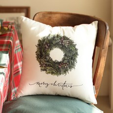 벨라이프 크리스마스 리스 쿠션 커버