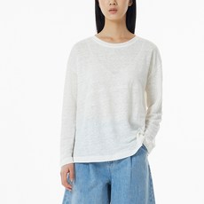 JAJU 女款亞麻寬鬆版長袖T恤
