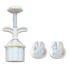 이홈베이킹 아잉부끄러 토끼얼굴 월병틀 2종, 혼합색상, 1세트