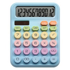 파스텔라 레트로 태양광 계산기 PC-202, 라이트 블루, 1개