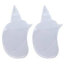 Make Mine 多用途洗衣間縫隙空間掛式露營洗衣籃可折疊網狀洗衣袋 2入, 白色