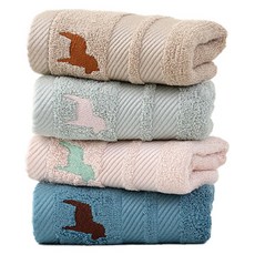 Paradaiso PDS家居 小馬竹纖維毛巾 30支紗 竹纖維紗 毛巾 4件組 50 x 25 cm 65g, 暖粉色, 綠色, 藍色, 咖啡色, 1套