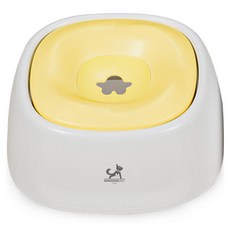 DING DONG PET 寵物海星飲水碗餵水器, 黃色, 1個