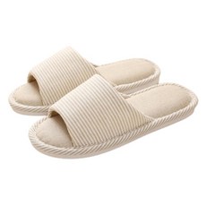 아리코 스트라이프 거실화, 아이보리, 1세트