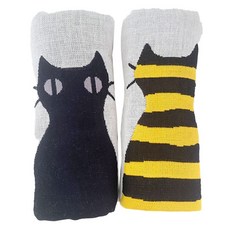 純棉3層紗布抹布 大尺寸 廚房毛巾 2款 B套組, 1套, 黑色, 黃色