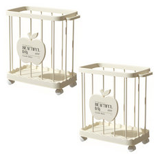 Wifined移動式推車多功能洗衣籃 2個, Ivory