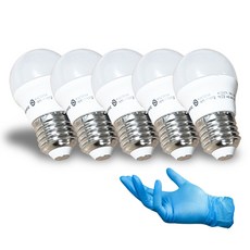 HiPPO LED 感應球泡燈 浴室 戶外燈 E26 3W 5入 +丁腈手套組, 1套, 晝光色