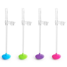 munchkin 滿趣健 雙柄重力球吸管杯替換吸管 207ml專用 4件組, 1組, 藍色+綠色+紫色+粉色, 207ml