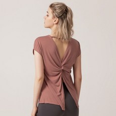 女款瑜伽皮拉提斯罩衫短袖T恤