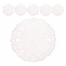 Party09 圓形蕾絲花邊紙 14cm, 600個, 白色