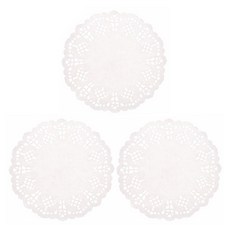 Livingda 圓形蕾絲花邊紙 19cm, 白色, 300個