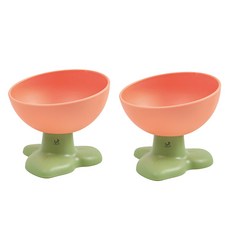 DING DONG PET 寵物Toori花盆造型斜口碗, 2個, 粉紅色