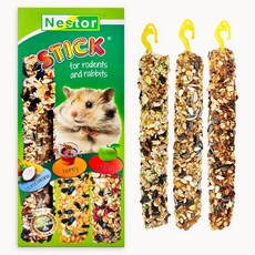 네스톨 소동물 혼합 스매커 코코넛 바나나 + 허니 + 사과맛 간식 세트, 1세트, 175g