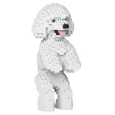 서 있는 토이 푸들 강아지 블럭 대형 M, 화이트, 1개