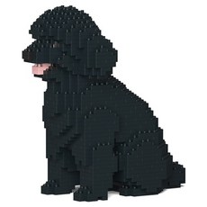 앉은 토이 푸들 강아지 블럭 대형 M, 블랙, 1개