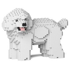 回頭貴賓犬玩具積木 大型 M, 白色, 1個