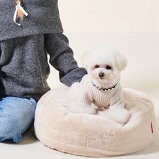 레드퍼피 반려동물 르위캔 쿠션, 밀크아이보리, 1개