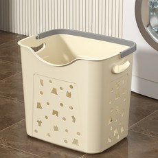 大容量塑膠浴室洗衣籃, 象牙白