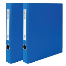 玄風 D型環合紙活頁夾 附名牌夾 3公分 3孔 A4, 藍色, 2個