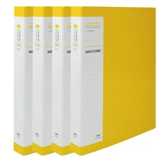 마이다스 O링 합지 바인더 파일 코팅 3cm 3공 A4, 노랑색, 4개