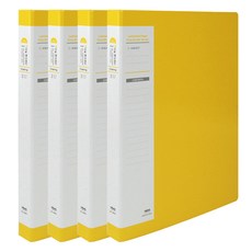 玄風 O型環合紙活頁夾 塗層 2公分 3孔 A4, 4個, 黃色