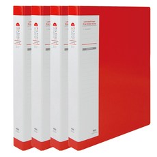 현풍 O型環層壓活頁夾 塗層 3cm 3孔 A4, 紅色