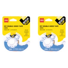 deLi 得力 超級透明雙面膠帶 18mm x 6m, 2個, 透明