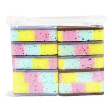 스완 스크레치 방지 초흡수성 양면 레인보우 블록 수세미 랜덤발송, 1개, 10개입