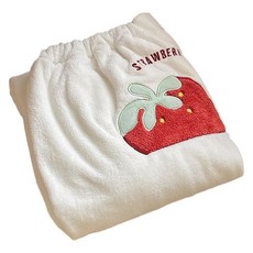 원이네 부드러운 스토르베리 벨크로 샤워가운 300g 극세사, 화이트딸기, 1개