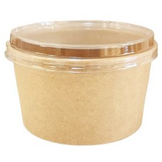 Draw Life 牛皮無印刷紙容器 1200ml+PET透明蓋組, 1個, 50套