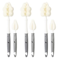 플라팜 뉴코코맘 젖병솔 3p + 젖꼭지솔 3p, 1세트, 그레이