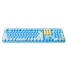 레토 짱구 저소음 무선 멤브레인 키보드 + 짱구 피규어 키캡 세트, 블루, HDI-SC-KB, 제조사축
