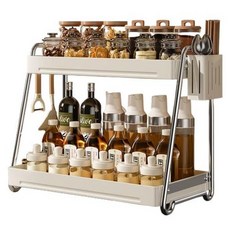 셀리빙 미드센츄리 양념통 2단 주방 정리선반, 화이트플러스, 1개