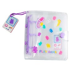 윰스 3공 키링 미니 포카 바인더, 퍼플젤리곰, 10매